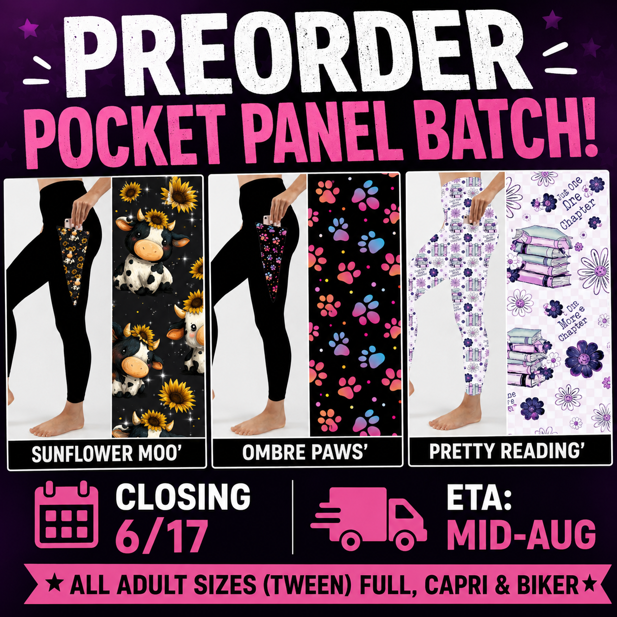 PREORDER POCKET PANEL BATCH - CLOSING 6/17 ETA: MID-AUG