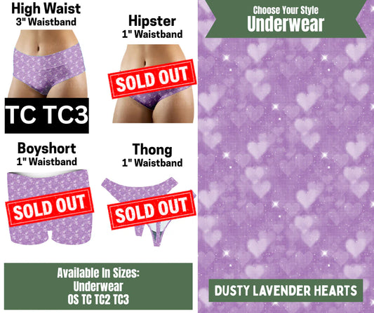 Dusty Lavender Hearts High Waist Underwear