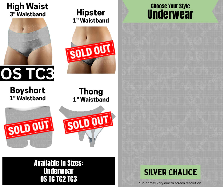 Silver Chalice High Waist Underwear