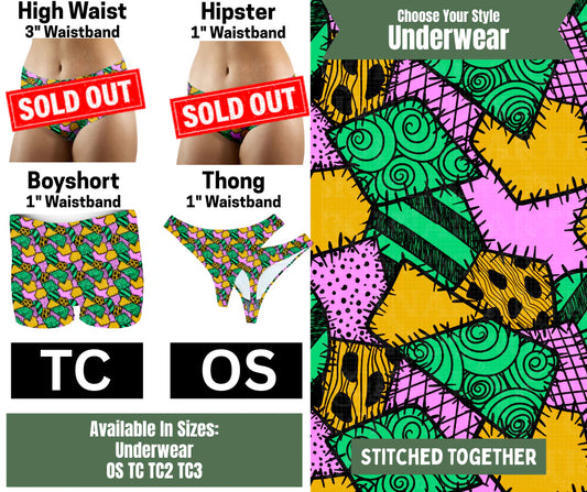 Stitched Together Boyshort, Thong Underwear