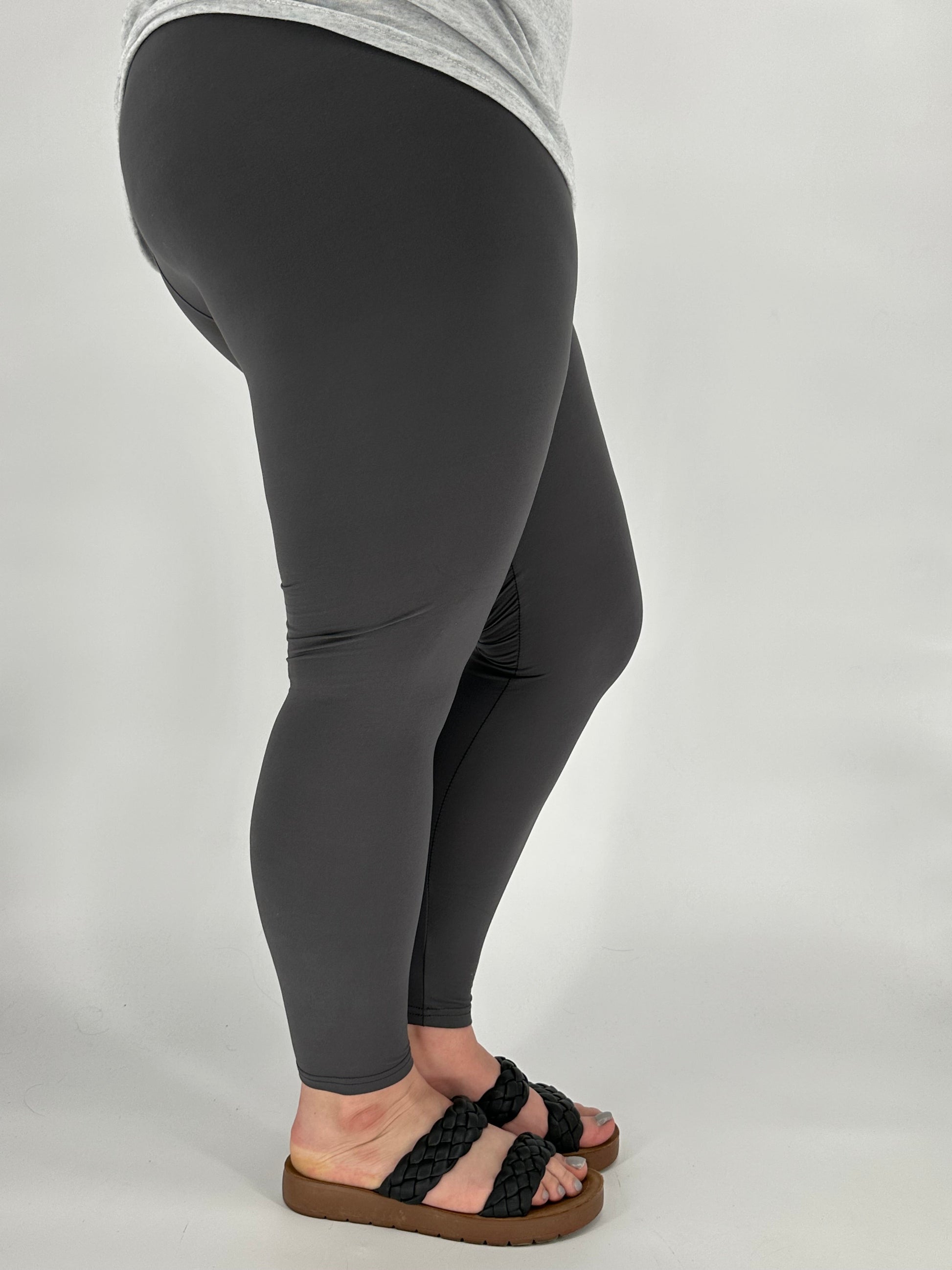 Charcoal Leggings NO Pockets - Alonna's Legging Land