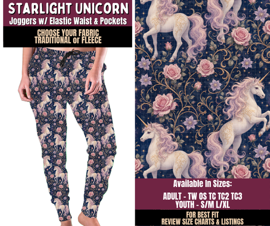 Preorder! Closes 11/11. ETA Feb. Starlight Unicorn Joggers Choose Fleece or Traditional