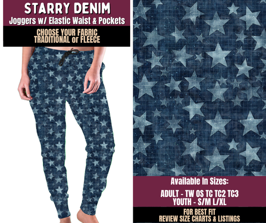 Preorder! Closes 11/11. ETA Feb. Starry Denim Joggers Choose Fleece or Traditional