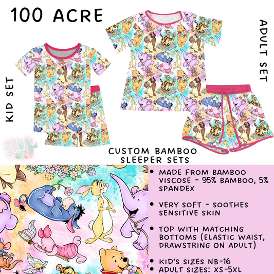 Ready To Ship - 100 Acre Adult Bamboo Short Sleeper Set - L