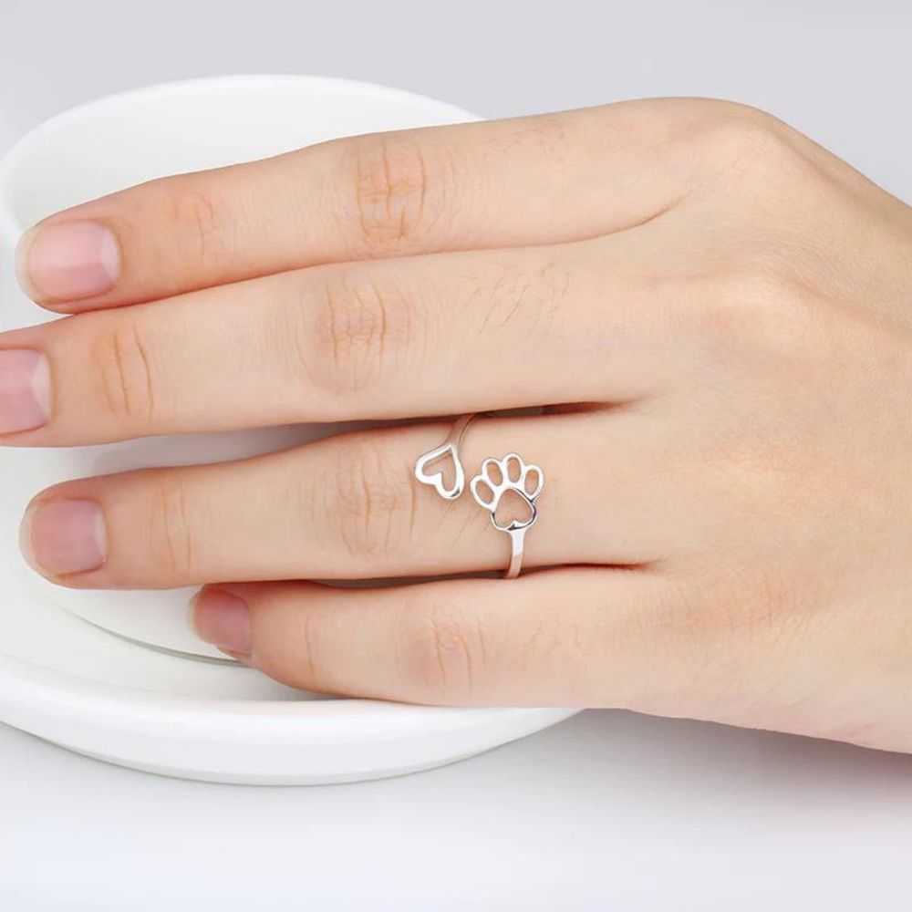 PAW HEART RING (ADJUSTABLE) - Alonna's Legging Land