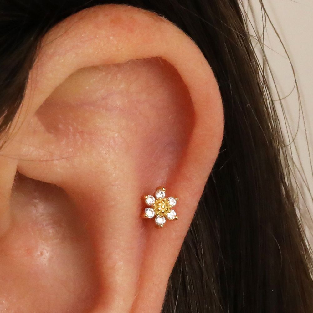 MINI SUNFLOWER CARTILAGE EARRINGS (PAIR) - Alonna's Legging Land