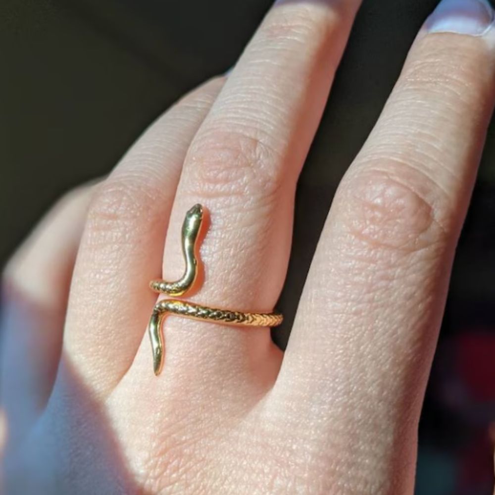GOLD SNAKE RING (ADJUSTABLE) - Alonna's Legging Land