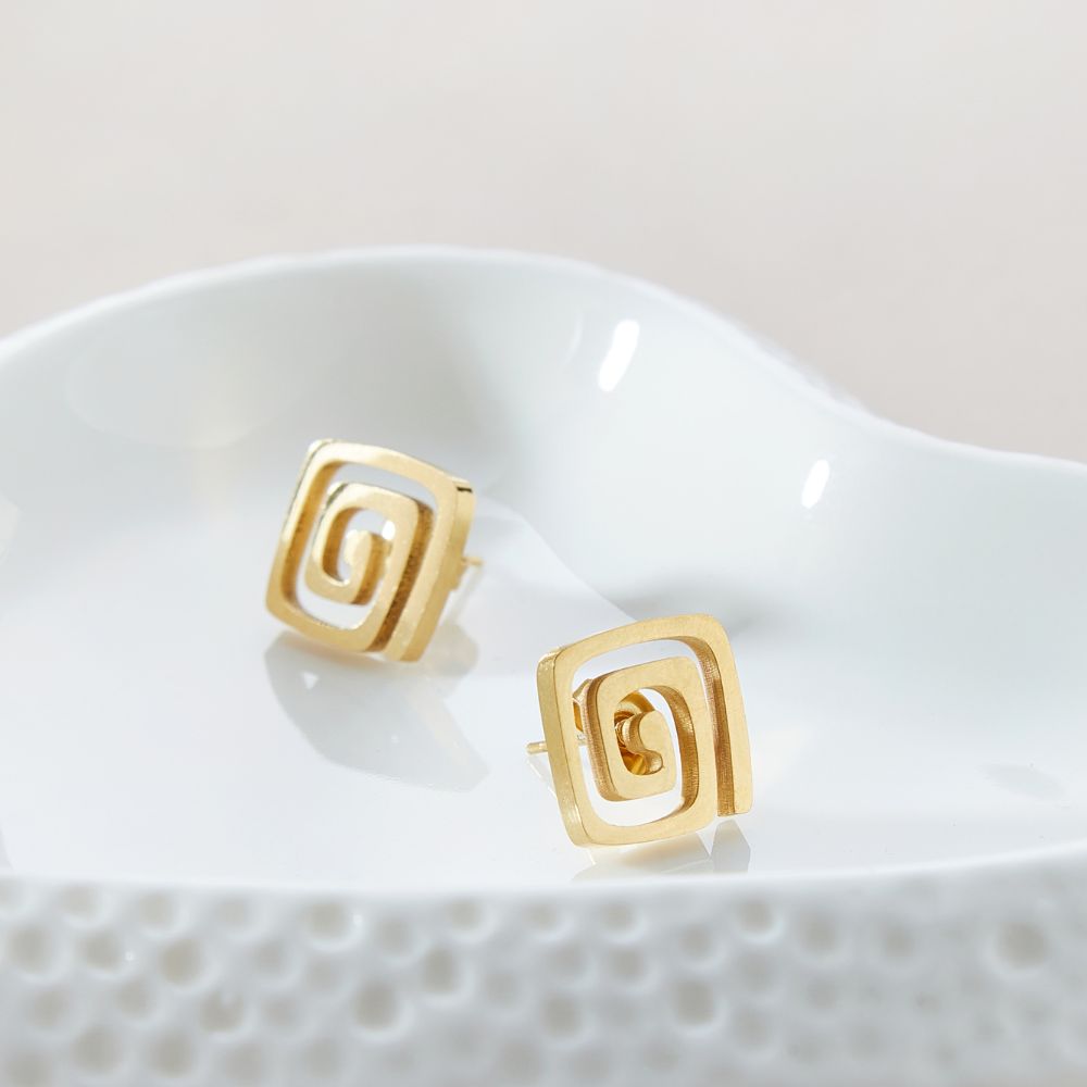 CHIC SPIRAL STUD EARRINGS (PAIR)