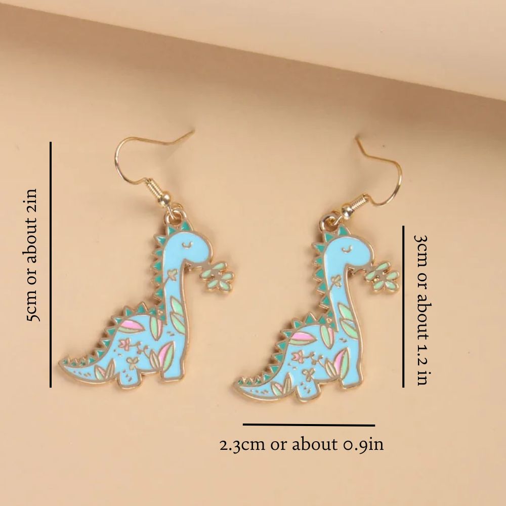 BLUE DINO EARRINGS (PAIR) - Alonna's Legging Land