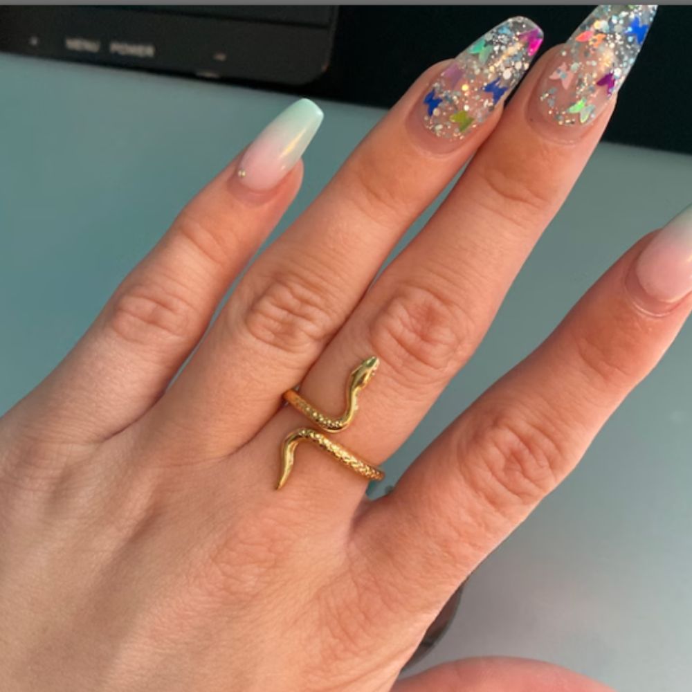 GOLD SNAKE RING (ADJUSTABLE) - Alonna's Legging Land