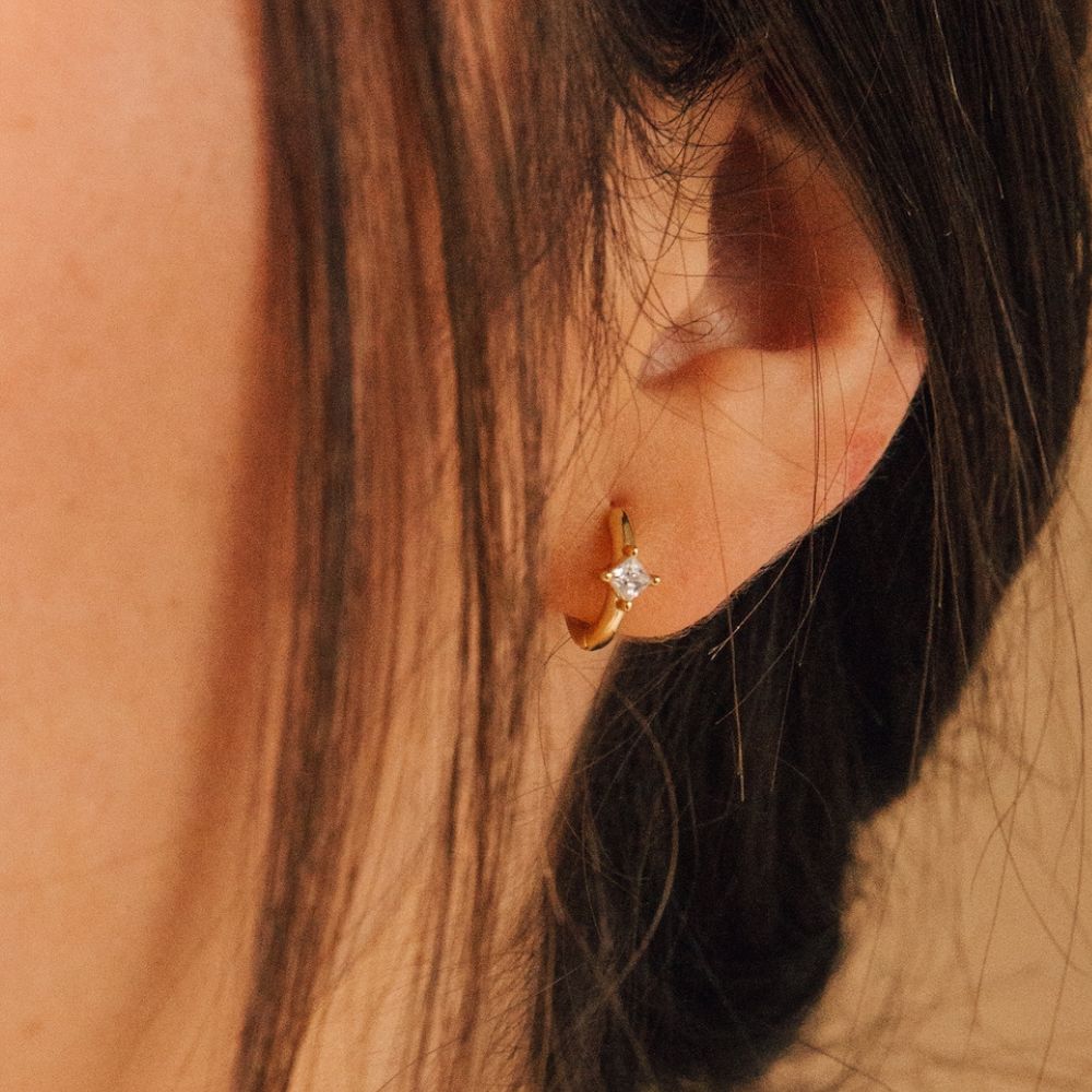DIAMOND HUGGIE EARRINGS (PAIR) - Alonna's Legging Land