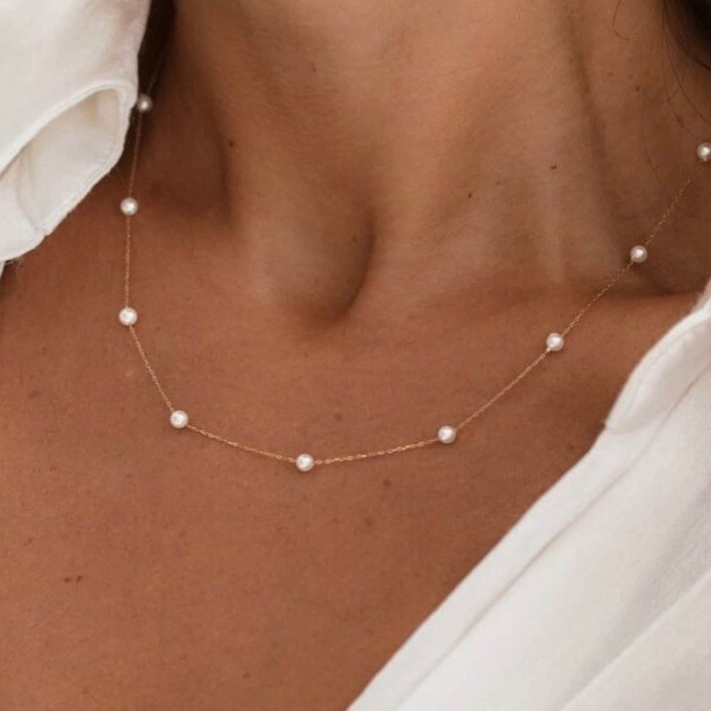 DAINTY PEARL NECKLACE - Alonna's Legging Land