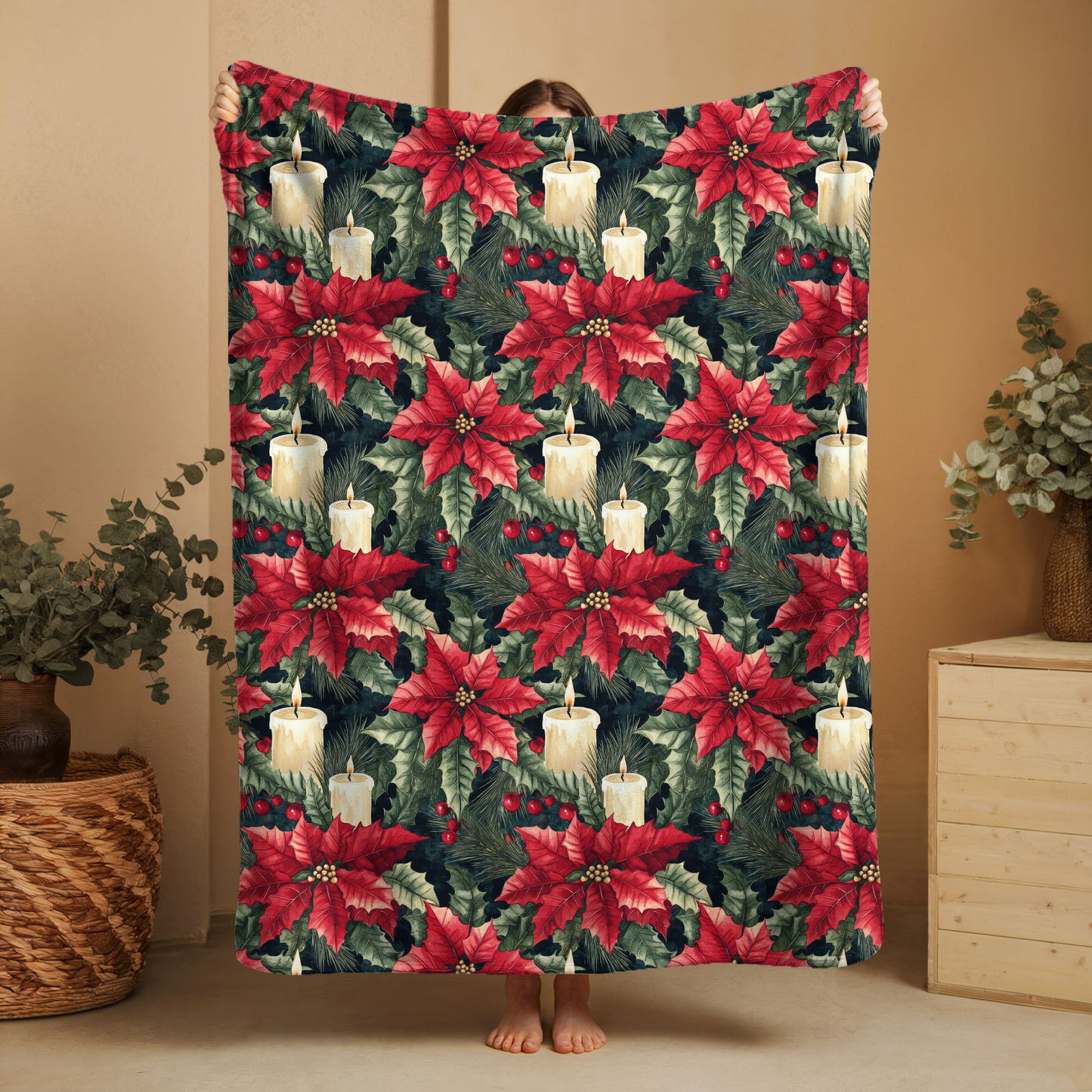 Poinsettia 60x50 Blanket | Run ends 9/26 | ETA 45 Days