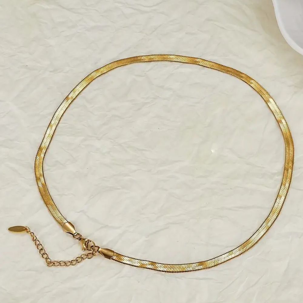GOLD HERRINGBONE NECKLACE - Alonna's Legging Land