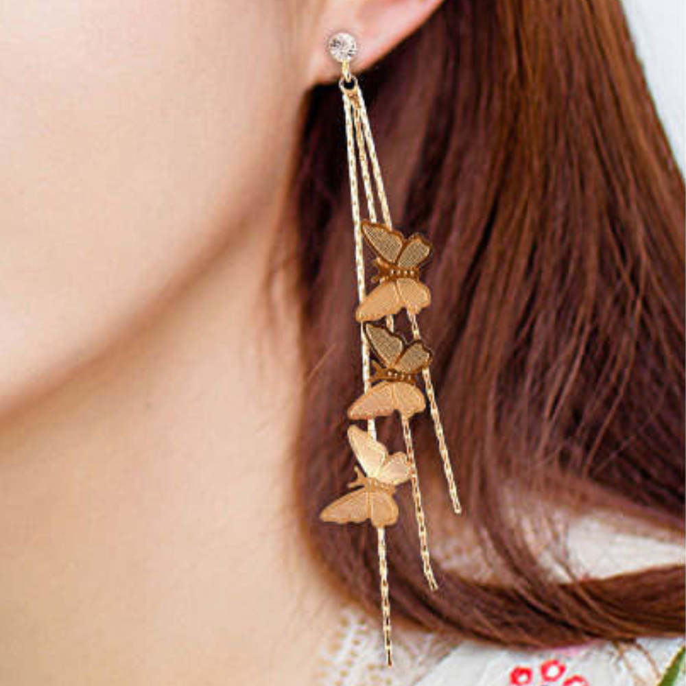 BUTTERFLY DANGLING EARRINGS (PAIR) - Alonna's Legging Land
