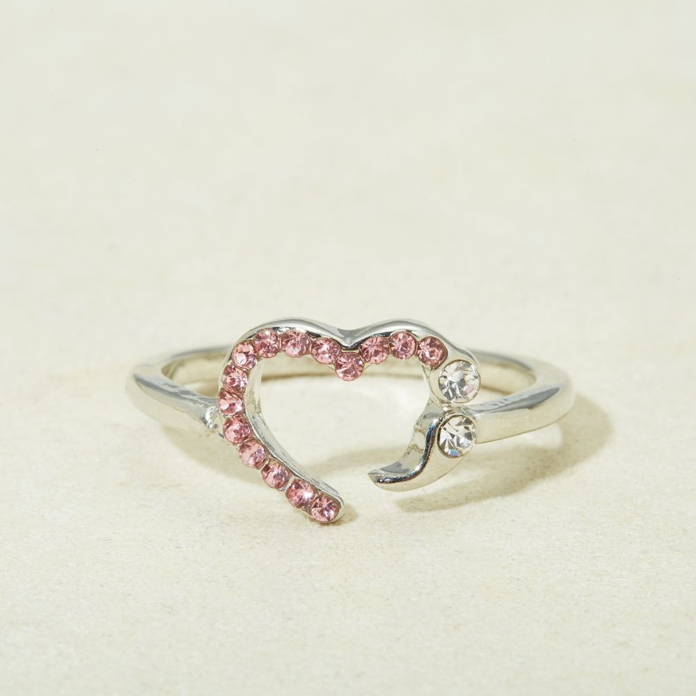 PINK HEART SEMICOLON RING - Alonna's Legging Land