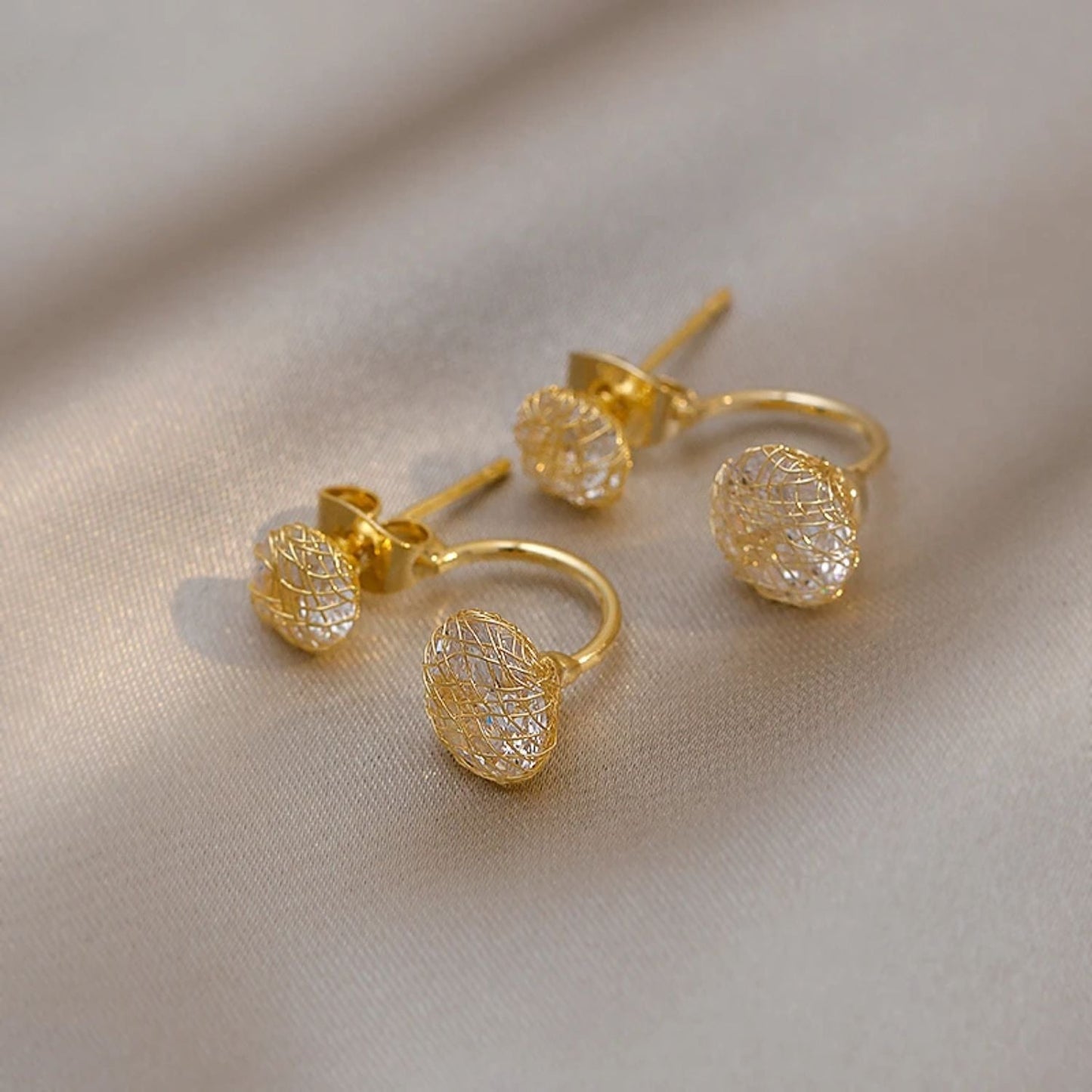 DOUBLE STUDDED EARRINGS (PAIR) - Alonna's Legging Land