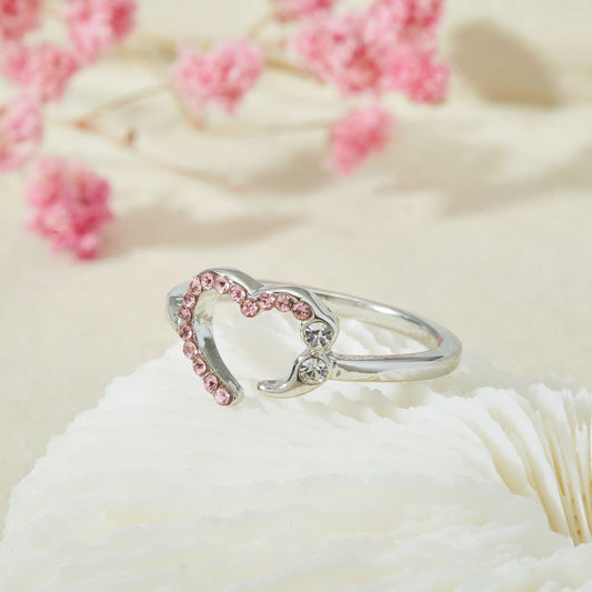 PINK HEART SEMICOLON RING - Alonna's Legging Land