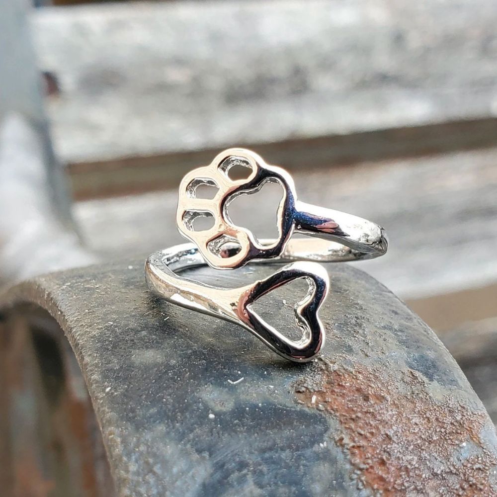 PAW HEART RING (ADJUSTABLE) - Alonna's Legging Land