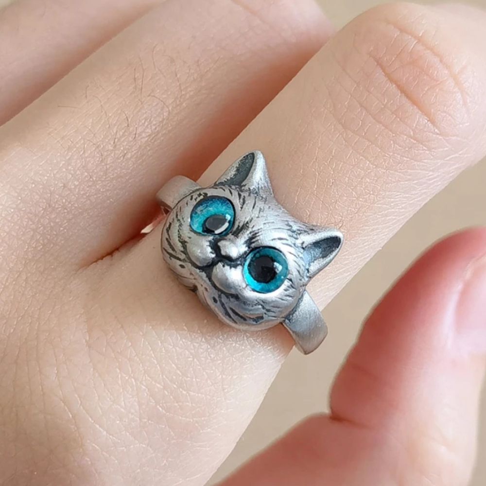 BLUE EYE CAT RING (ADJUSTABLE) - Alonna's Legging Land