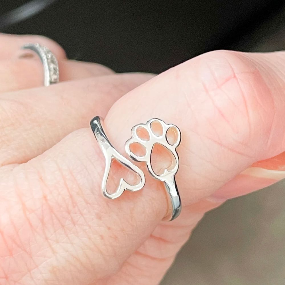 PAW HEART RING (ADJUSTABLE) - Alonna's Legging Land