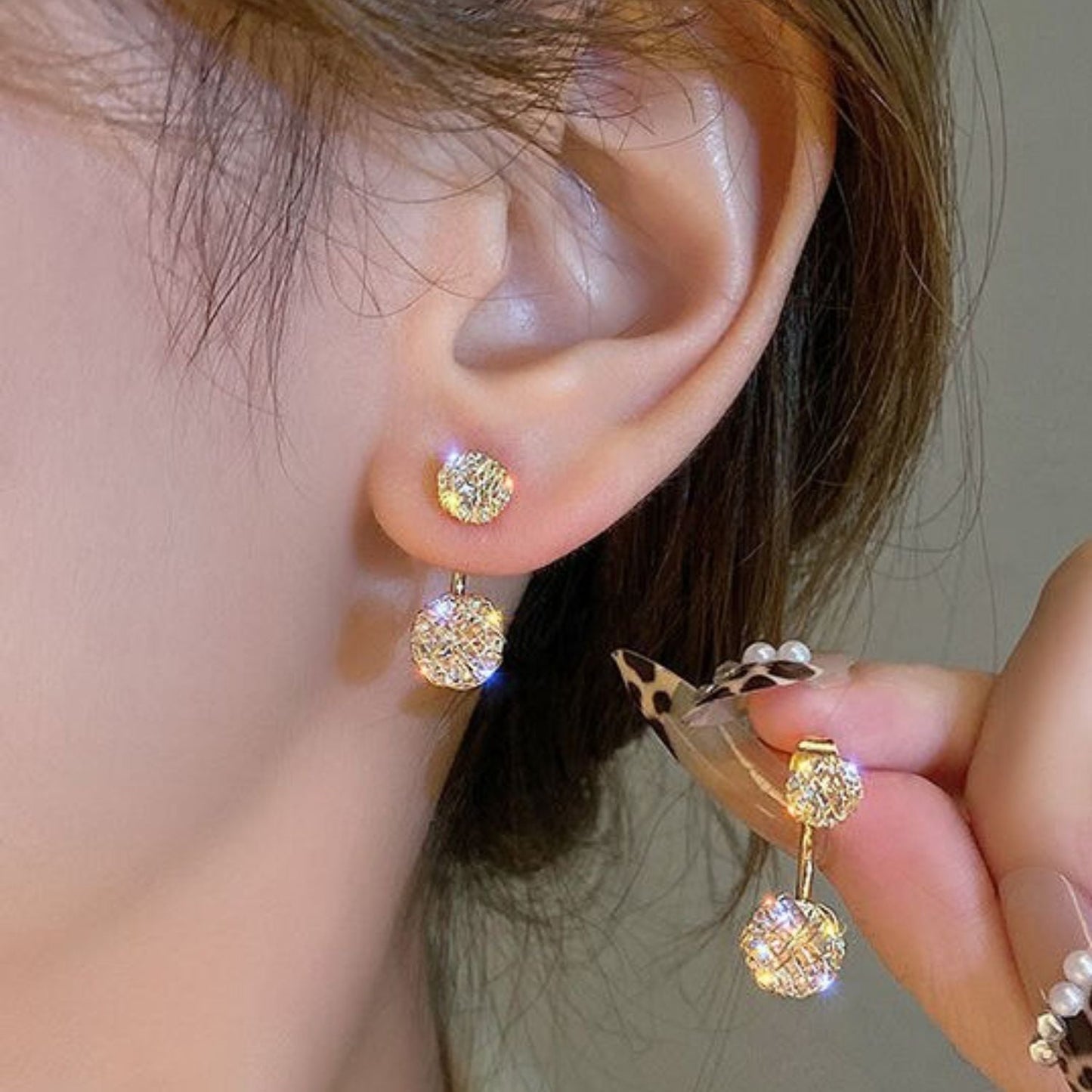 DOUBLE STUDDED EARRINGS (PAIR) - Alonna's Legging Land