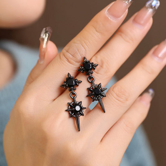 GOTHIC STARBURST EARRINGS (PAIR) - Alonna's Legging Land
