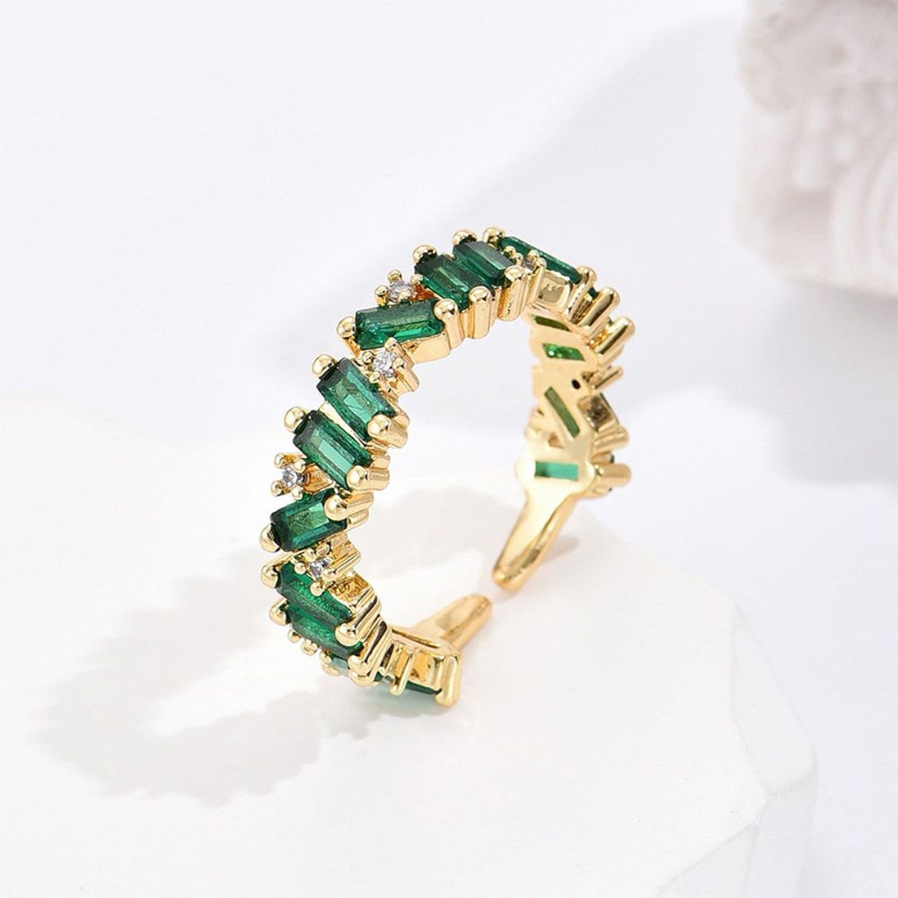 EMERALD BAGUETTE RING (ADJUSTABLE) - Alonna's Legging Land