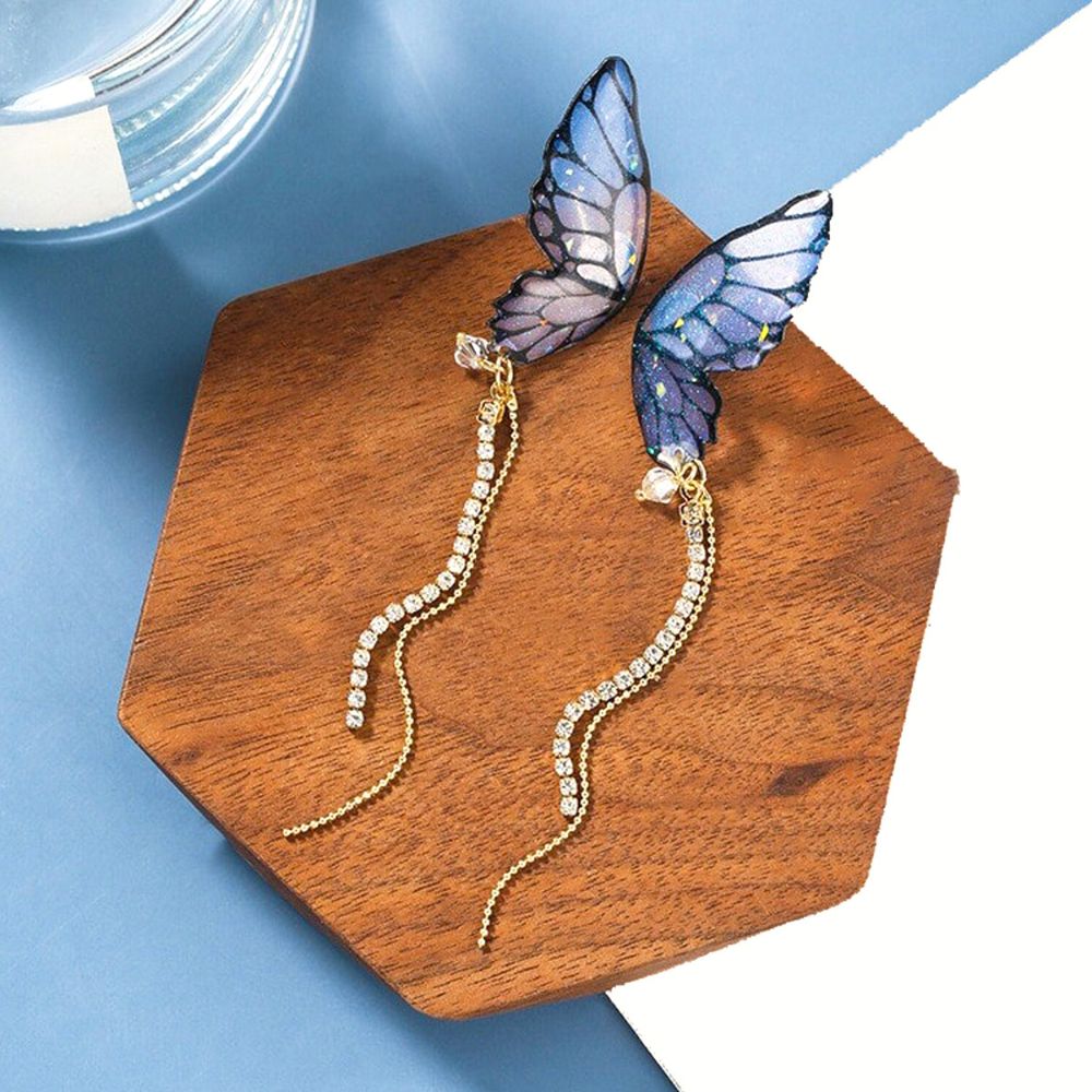 GLITTERY BUTTERFLY DROP EARRINGS (PAIR) - Alonna's Legging Land