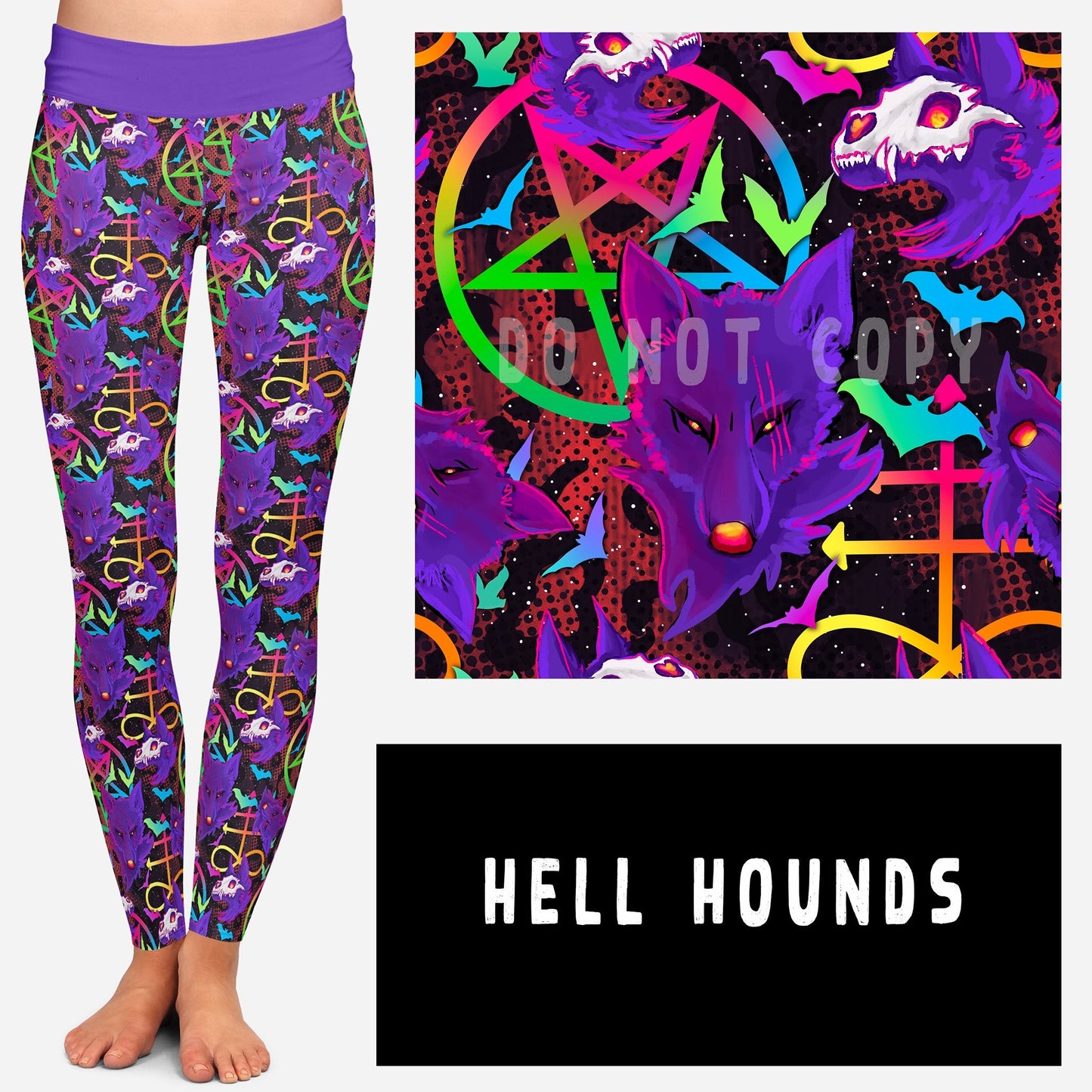 SPOOKY LF RUN- HELL HOUNDS POCKET LEGGINGS AND JOGGERS - Alonna's Legging Land