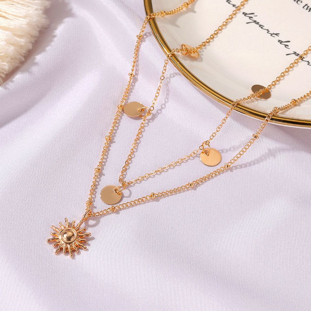 SUN CHOKER LAYERED NECKLACE - Alonna's Legging Land
