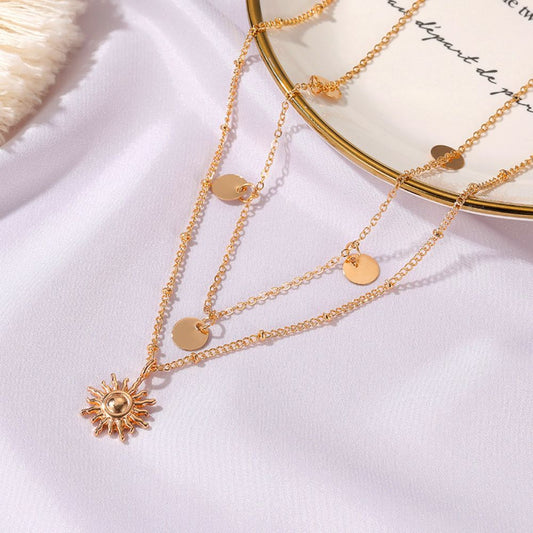 SUN CHOKER LAYERED NECKLACE - Alonna's Legging Land