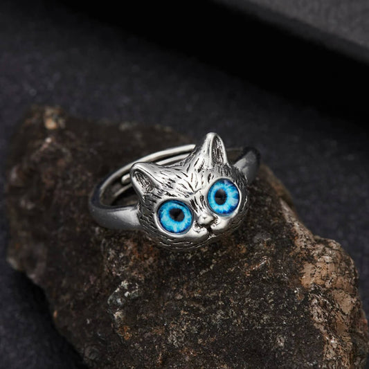 BLUE EYE CAT RING (ADJUSTABLE) - Alonna's Legging Land
