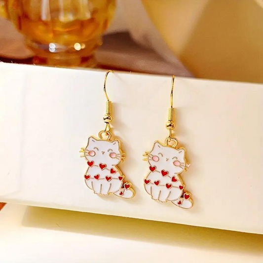 LOVE CAT EARRINGS (PAIR) - Alonna's Legging Land