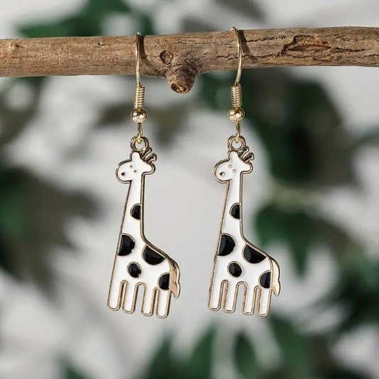 GIRAFFE DANGLING EARRINGS (PAIR) - Alonna's Legging Land