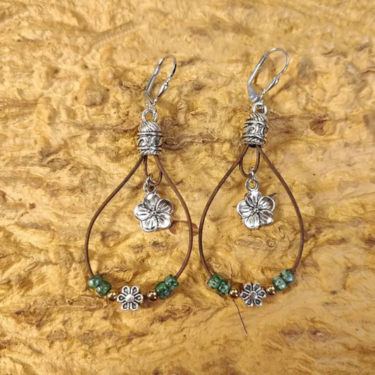 VINTAGE BOHO FLOWER EARRINGS (PAIR) - Alonna's Legging Land