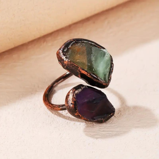 NATURAL CRYSTAL WRAP RING (ADJUSTABLE) - Alonna's Legging Land