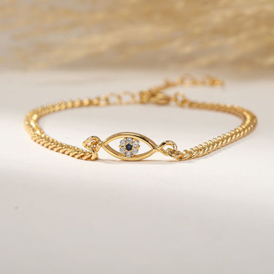 DAINTY EVIL EYE BRACELET (ADJUSTABLE) - Alonna's Legging Land