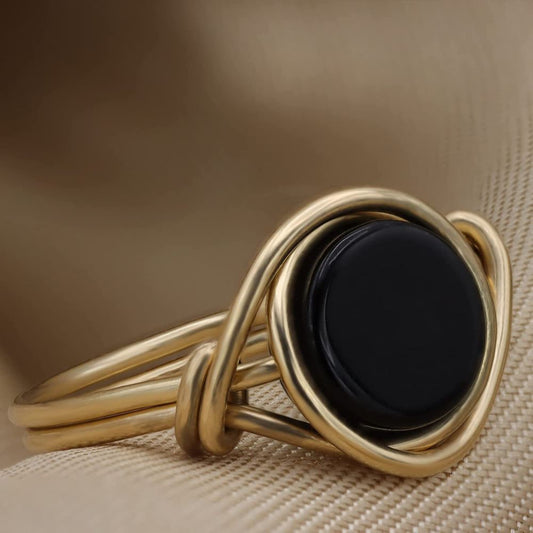 BLACK ONYX KNOT RING - Alonna's Legging Land