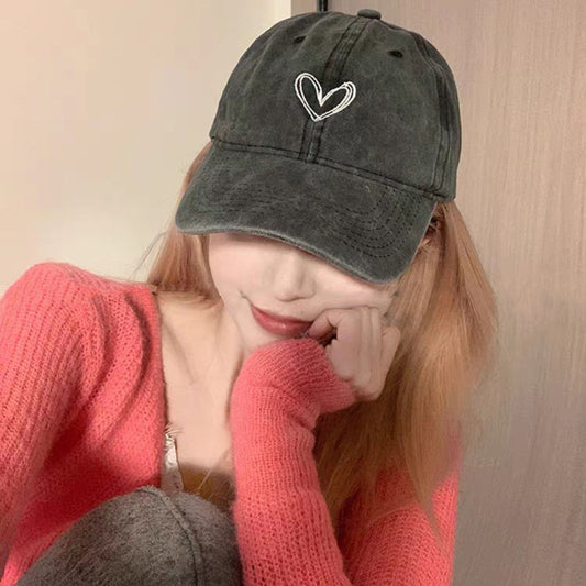 WASHED DENIM HEART CAP - Alonna's Legging Land