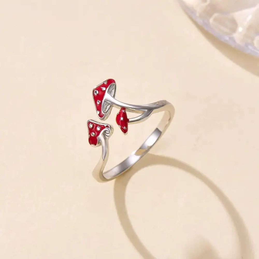 RED MUSHROOM RING (ADJUSTABLE) - Alonna's Legging Land