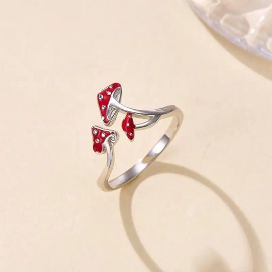 RED MUSHROOM RING (ADJUSTABLE) - Alonna's Legging Land