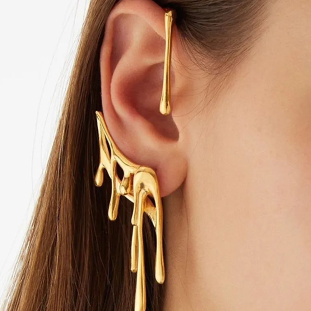 GOLD LAVA EAR CUFF - Alonna's Legging Land