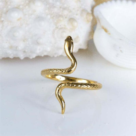 GOLD SNAKE RING (ADJUSTABLE) - Alonna's Legging Land