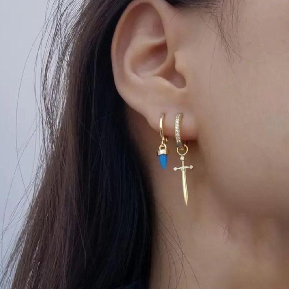 DAGGER CROSS EARRINGS (PAIR) - Alonna's Legging Land