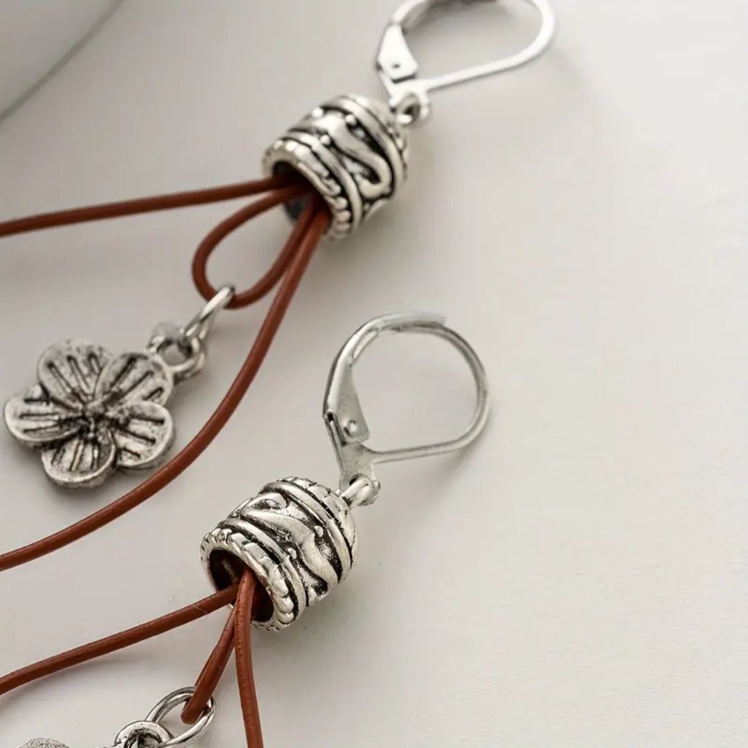 VINTAGE BOHO FLOWER EARRINGS (PAIR) - Alonna's Legging Land