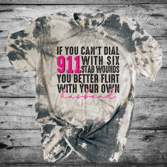 Flirt with your own husband Bleached Distressed Tee Shirt