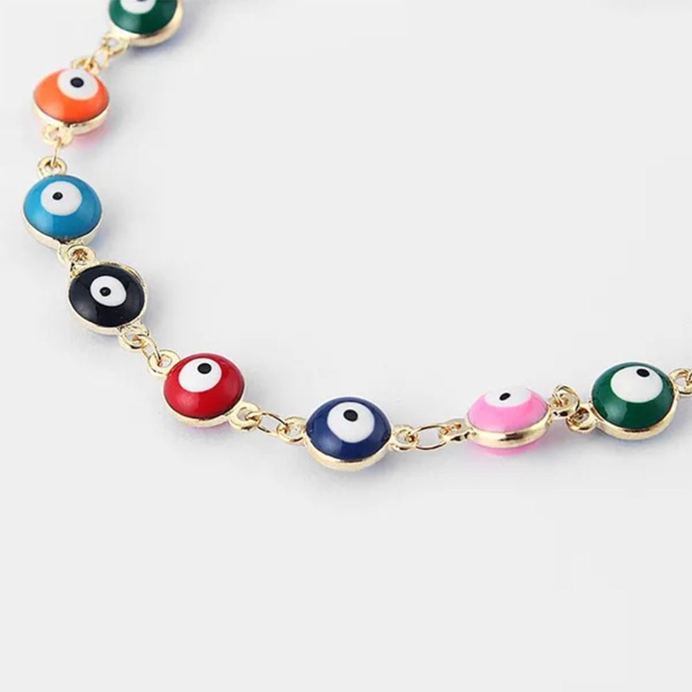 MULTICOLOR EVIL EYE BRACELET (ADJUSTABLE)