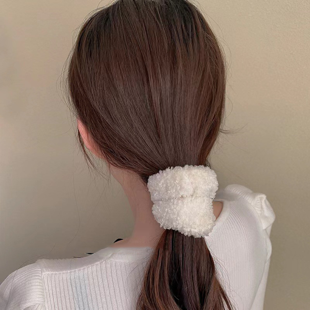 FUZZY HAIR SCRUNCHIES (7 PIECES BUNDLE) - Alonna's Legging Land