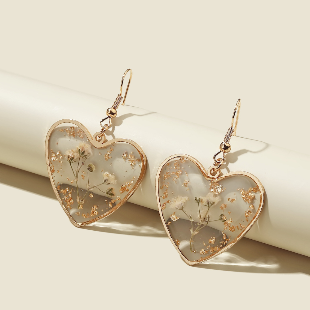 BLOSSOM HEART EARRINGS (PAIR) - Alonna's Legging Land